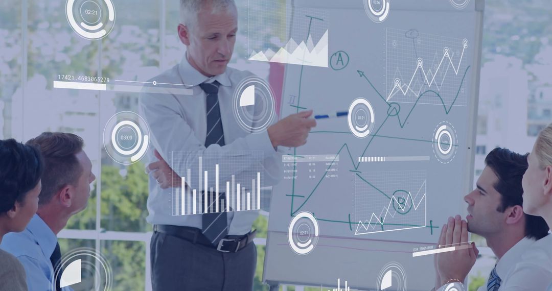 Business Presentation with Data Analytics Visualization Collaboration