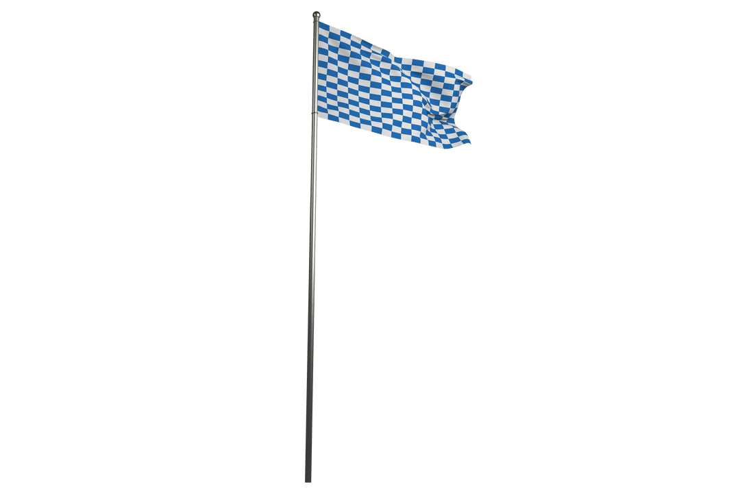 Digital Illustration of Checked Flag on Transparent Background