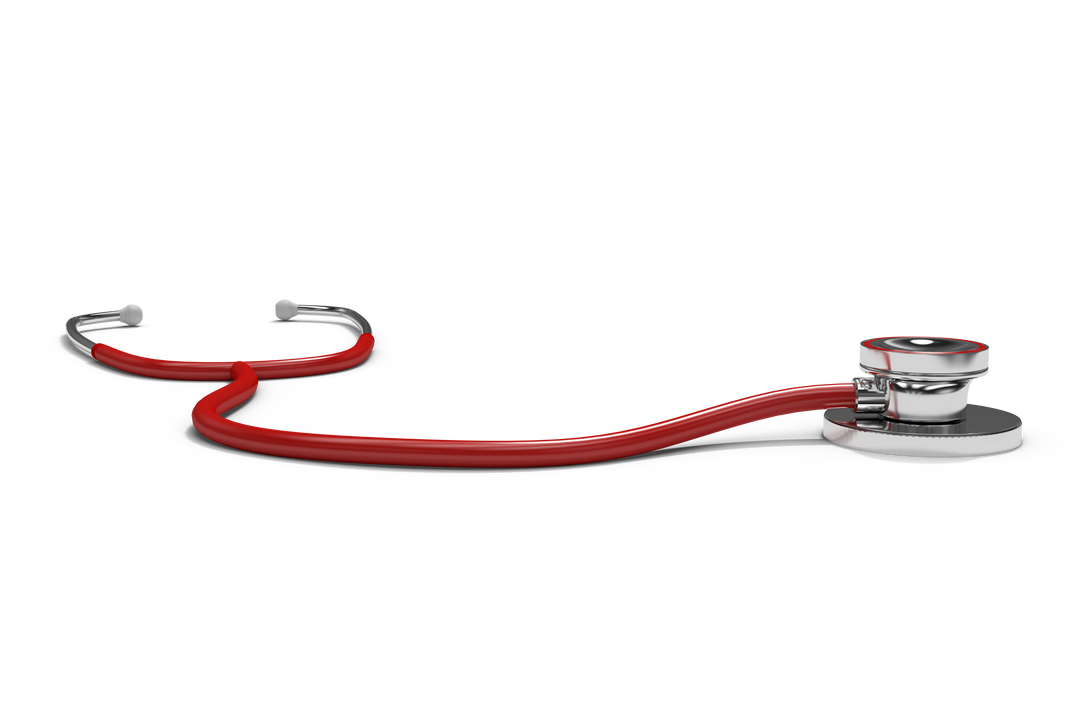 Transparent Medical Stethoscope With Red Tube on White Background - Download Free Stock Images Pikwizard.com