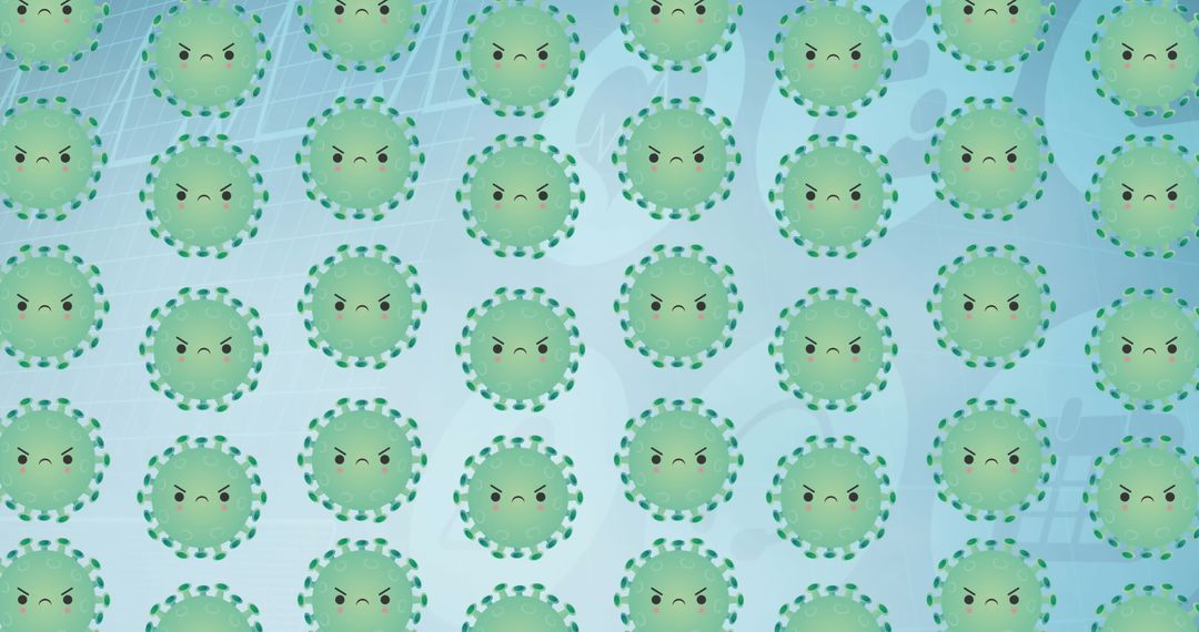 Digital Pandemic Illustration with Animated Virus Cells