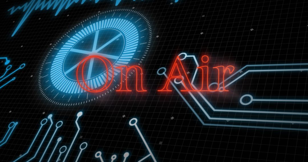 Digital On Air Sign with Futuristic Tech Design