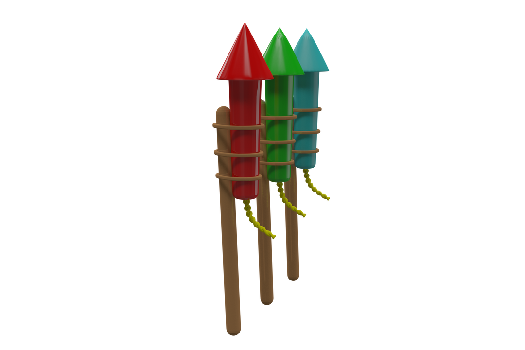 Colorful Fireworks on Stakes Transparent Background Illustration - Download Free Stock Images Pikwizard.com