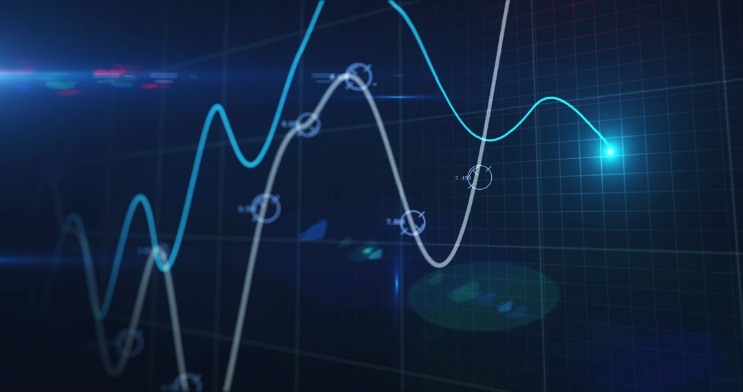 Abstract Digital Graphs Showing Financial Data Analysis