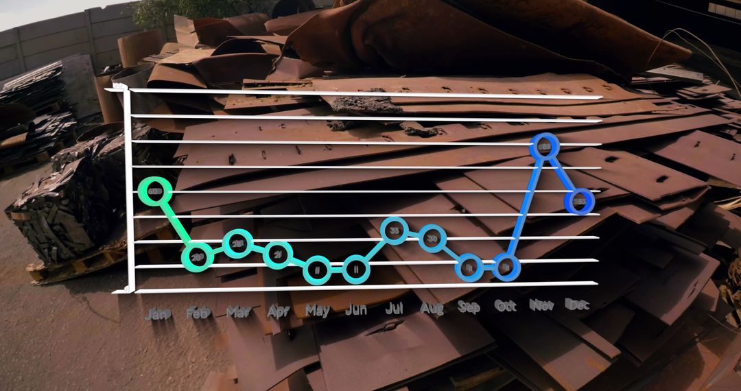 Financial Analytics Over Car Junkyard Visual Concept