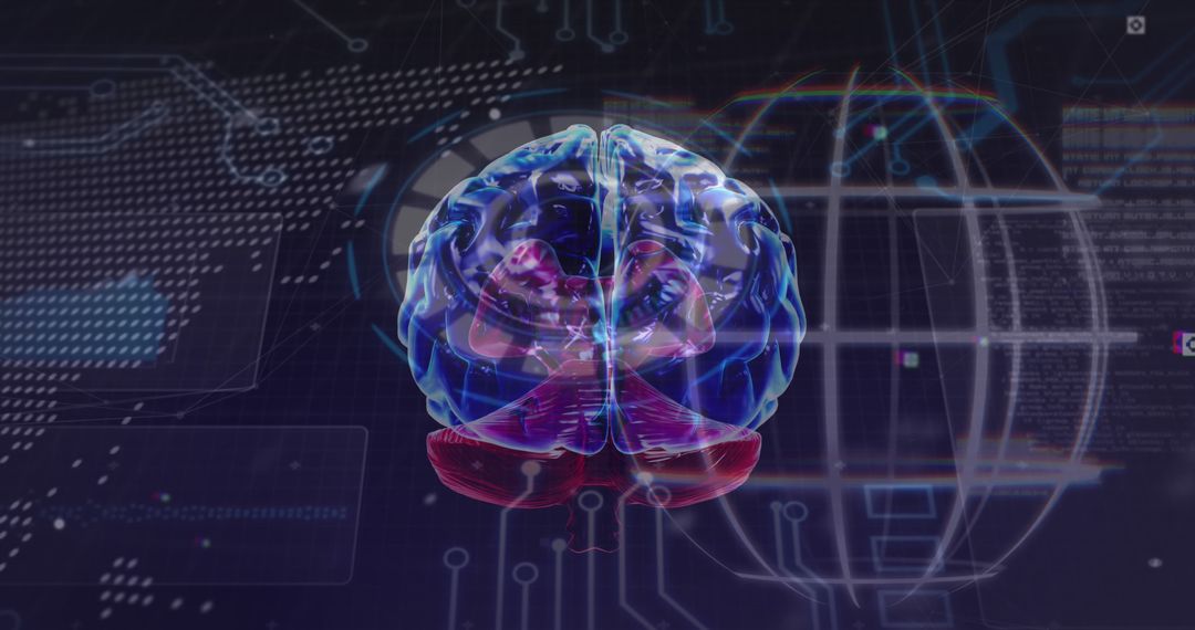 Futuristic Brain and Digital Data Network Concept