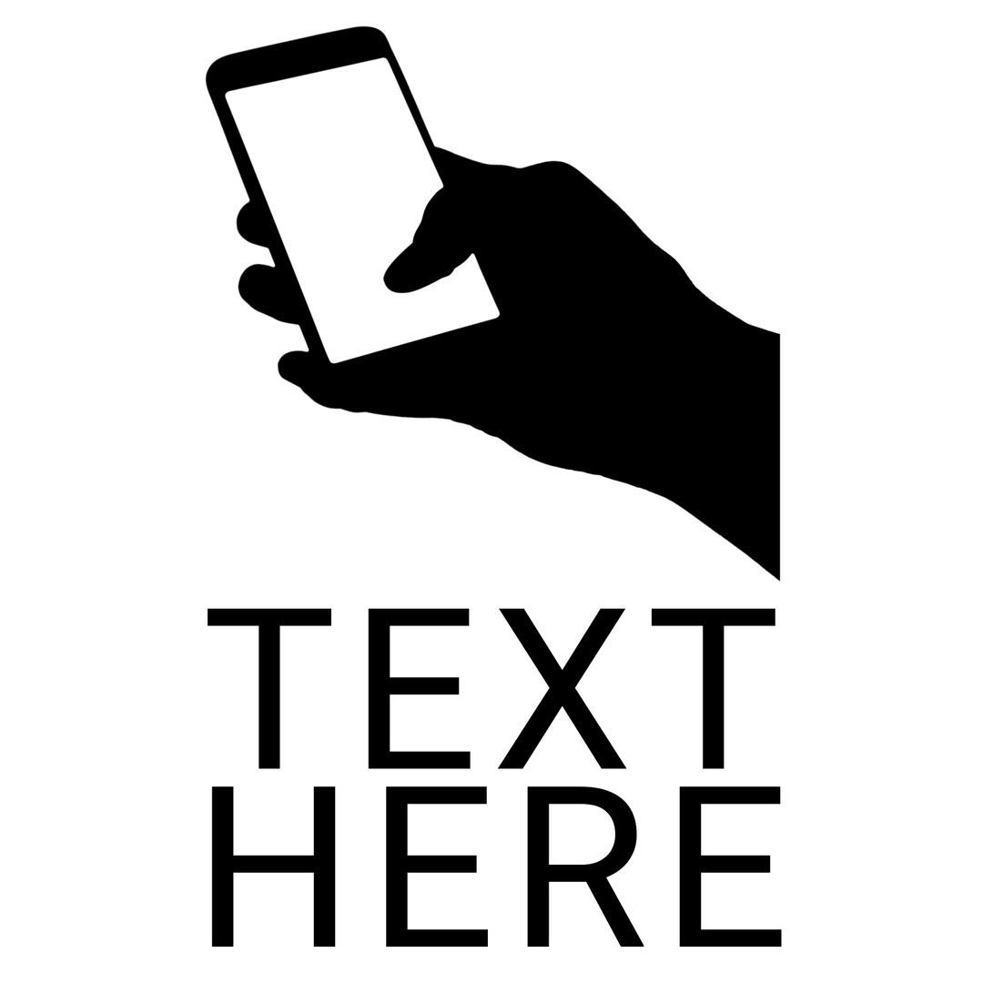 Silhouette of Hand Holding Smartphone with Editable Text - Download Free Stock Templates Pikwizard.com