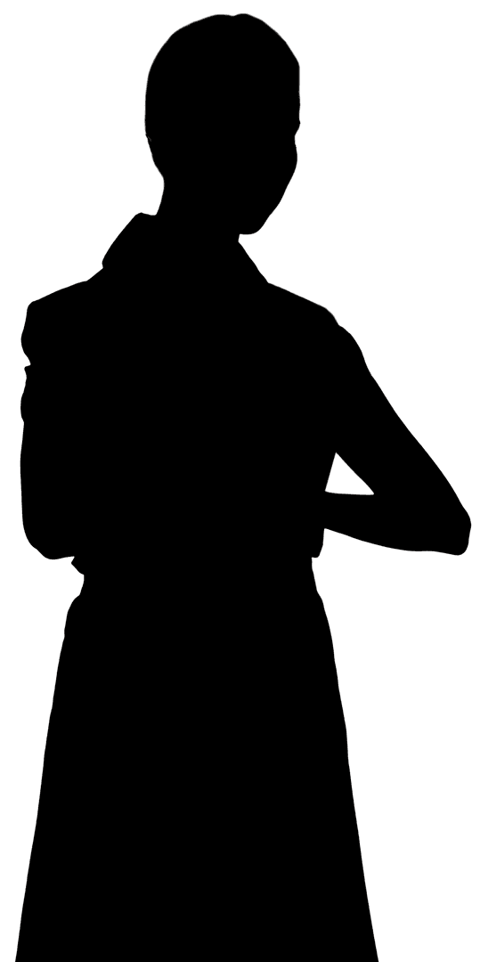 Transparent Businesswoman Silhouette Isolated on White Background