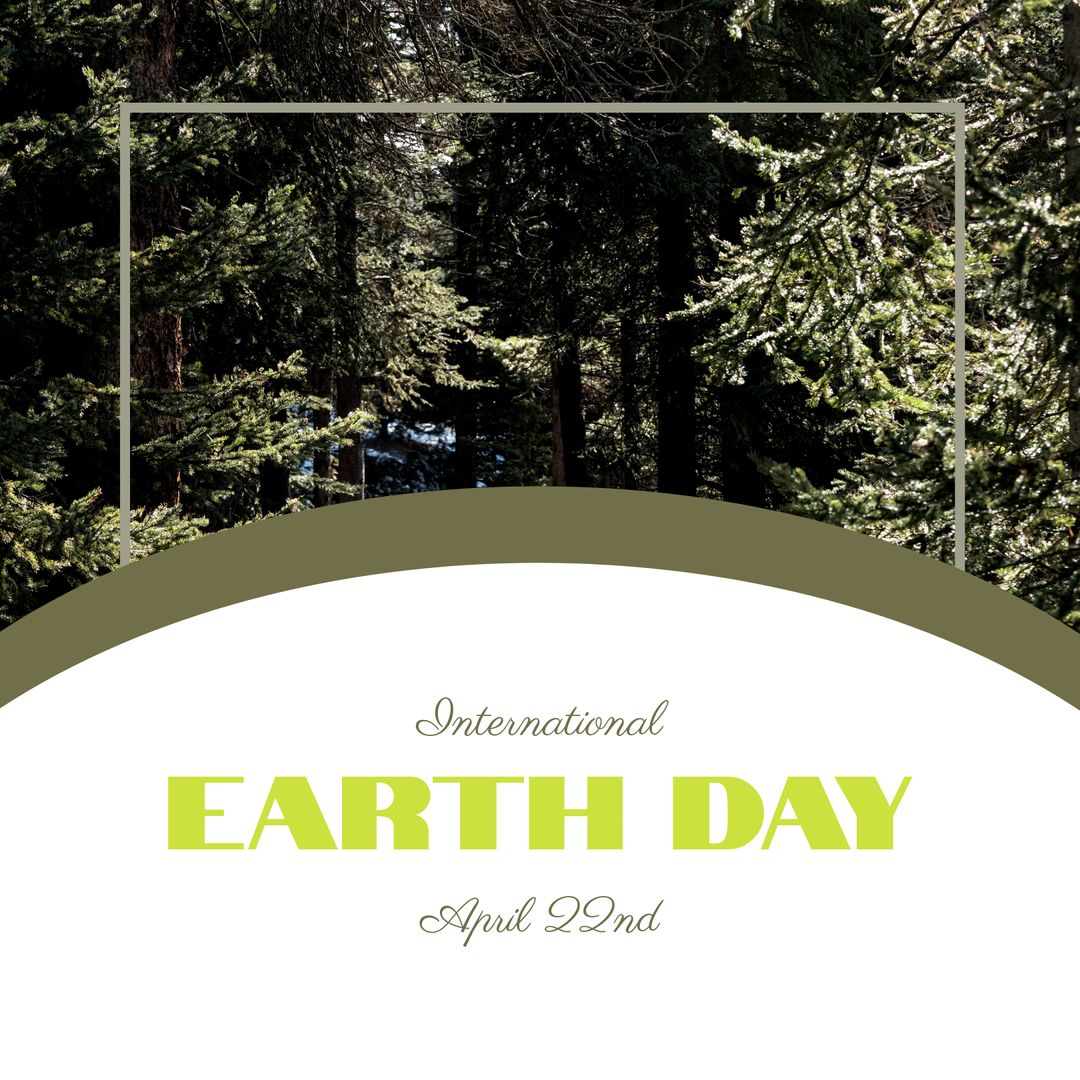 International Earth Day Over Green Fir Forest