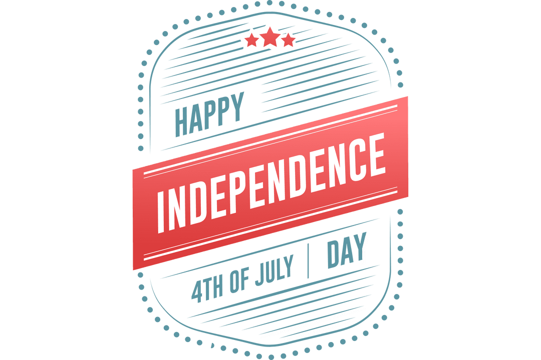 Transparent Independence Day Logo on July 4th Celebrating Freedom