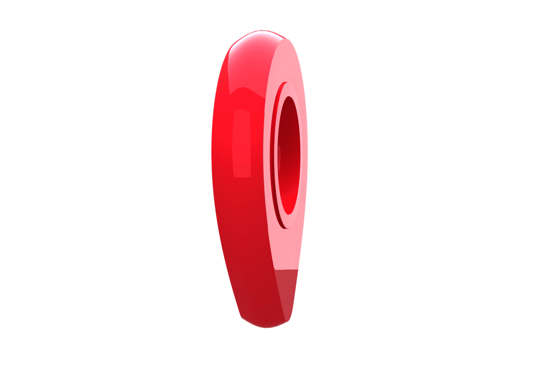 Transparent 3D Red Map Marker Icon for Digital Navigation