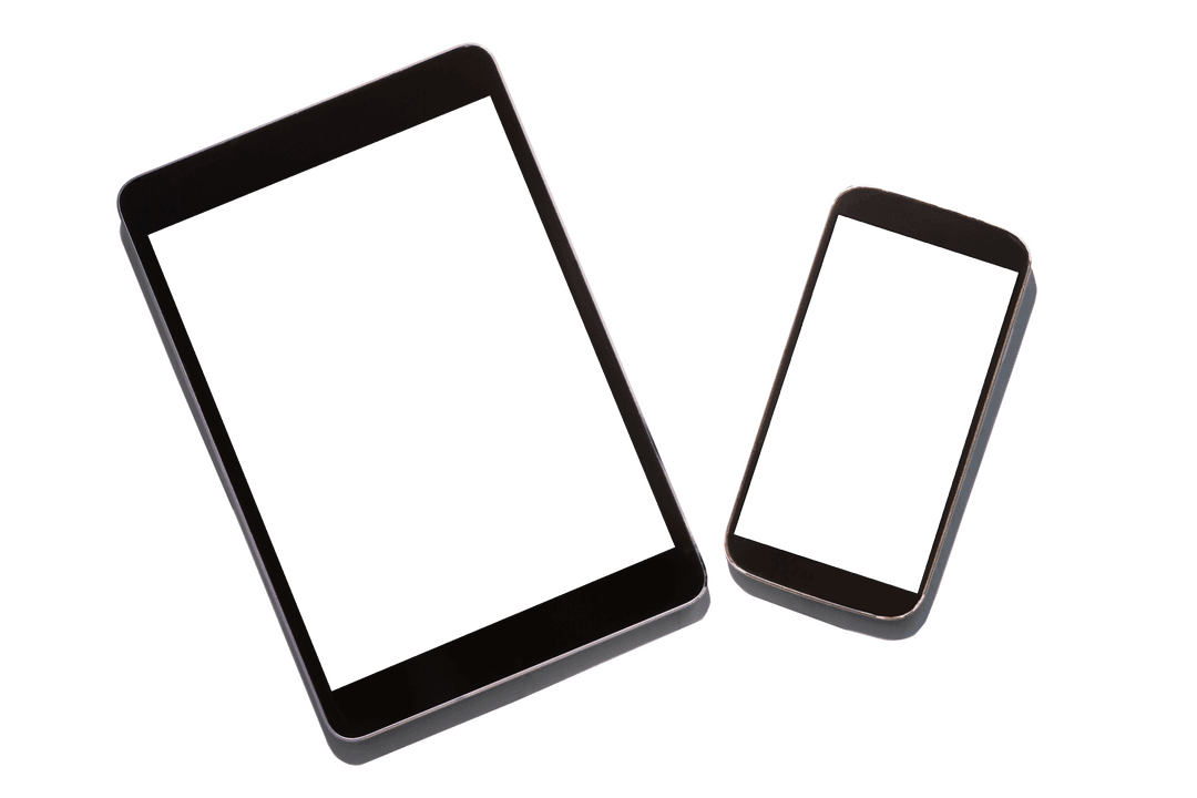 Transparent Background of Tablet and Smartphone for Mock-up Design