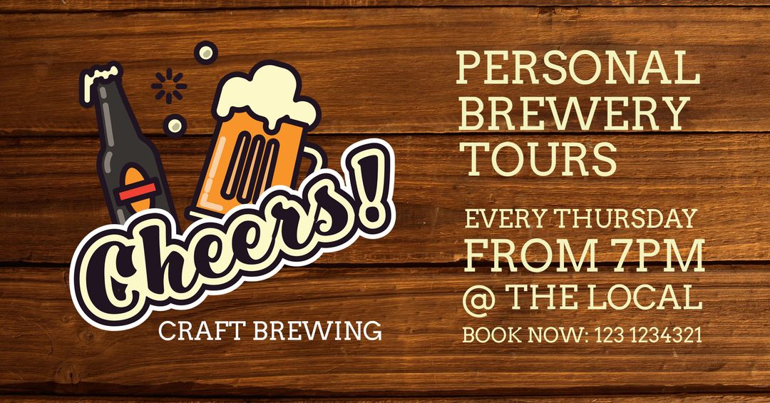 Inviting Personal Brewery Tours With Cheerful Beer Graphic
