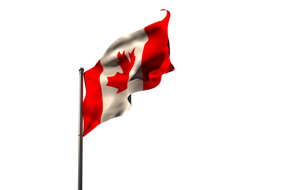 Transparent Waving Flag of Canada on Pole - Download Free Stock Images Pikwizard.com