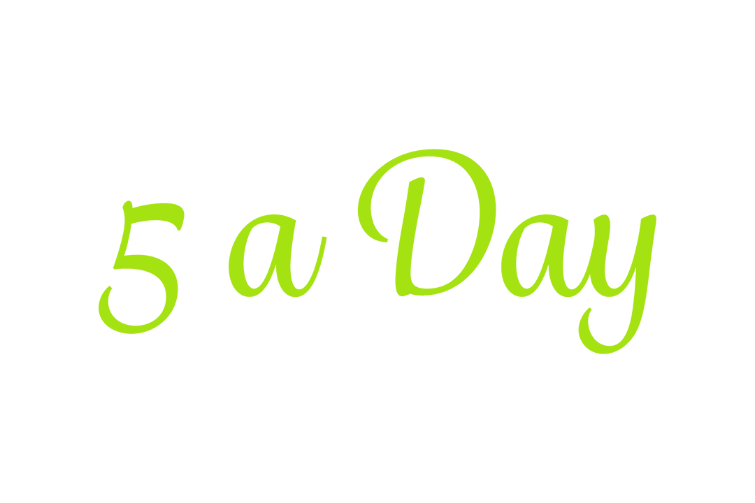 Five a Day Text on Transparent Background for Health Promotions