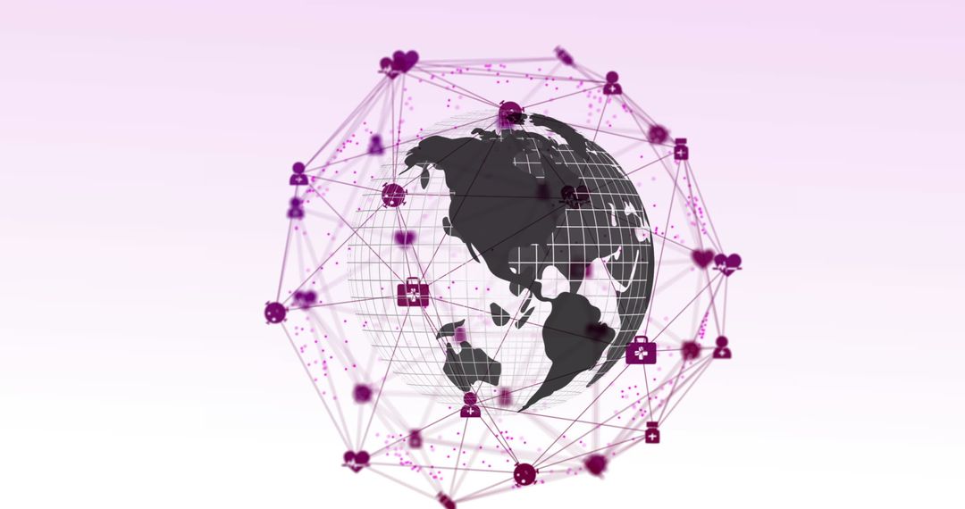 Global Connectivity Network Around Spinning Globe