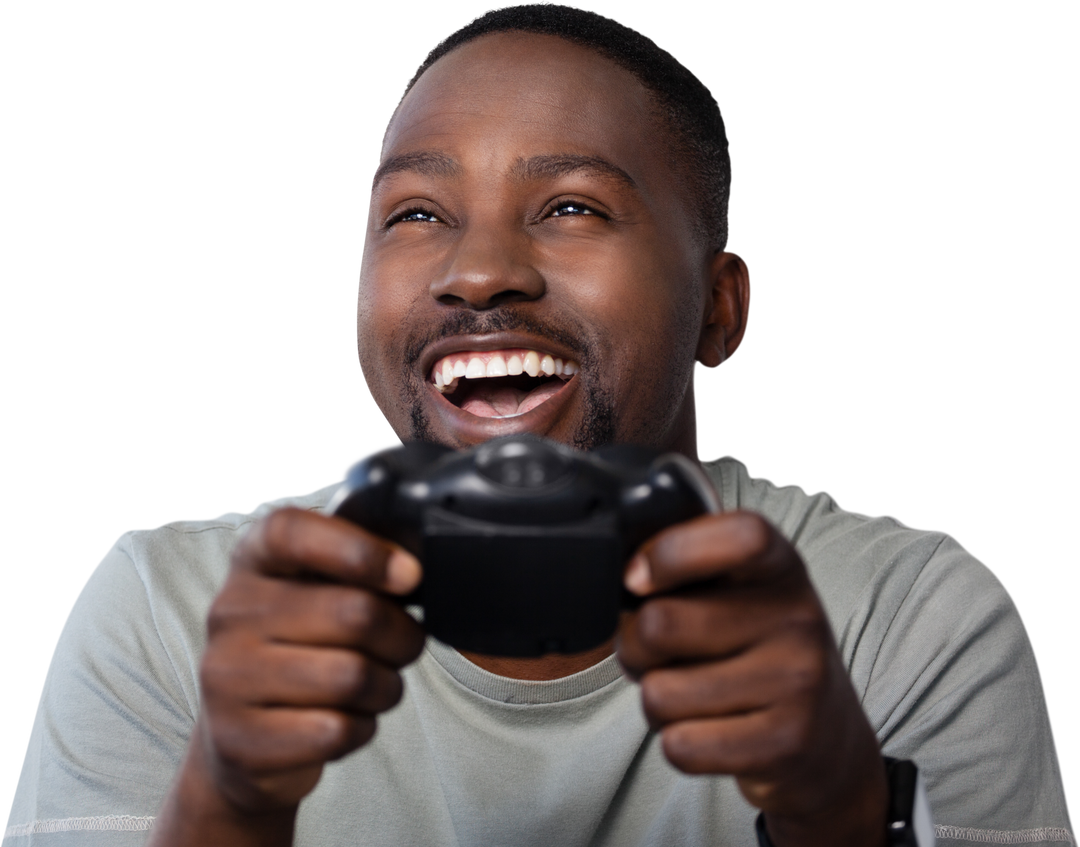 Smiling Man Playing Video Game Transparent Background - Download Free Stock Images Pikwizard.com