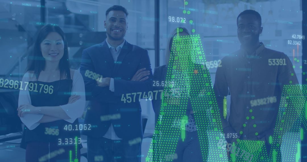 Diverse Business Team Embraces Digital Transformation in Office