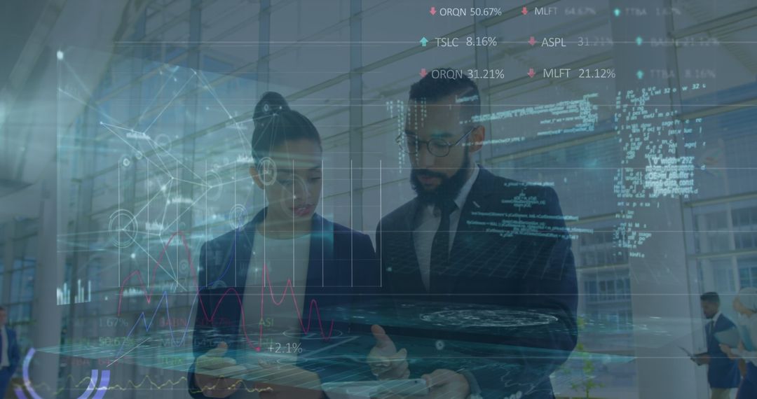 Diverse Business Professionals Discussing Data Analysis