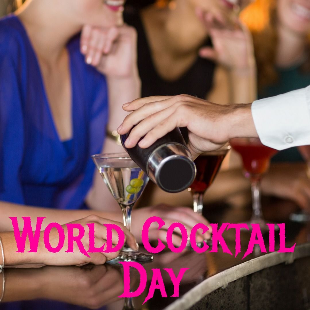 World cocktail day text banner against against bartender pouring drink into a glasses at bar - Free Images, Stock Photos and Pictures on Pikwizard.com