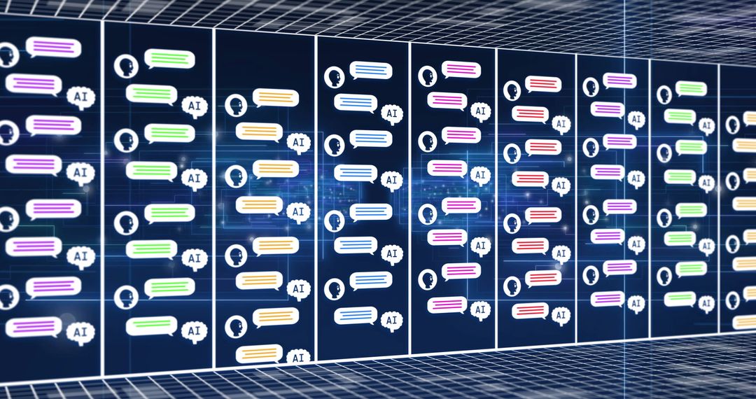 Ai communication network grid with abstract robotic dialogue