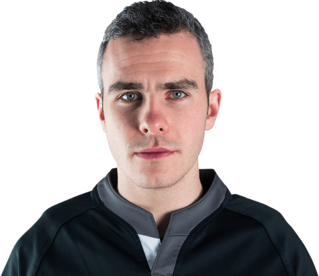 Rugby Player Holding Rugby Ball with Transparent Background