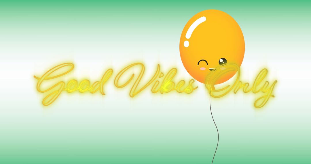 Bright Message with Balloon Inspiring Good Vibes Only