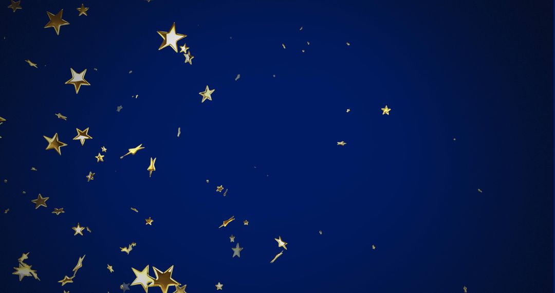 Festive Gold Stars on Deep Blue Background