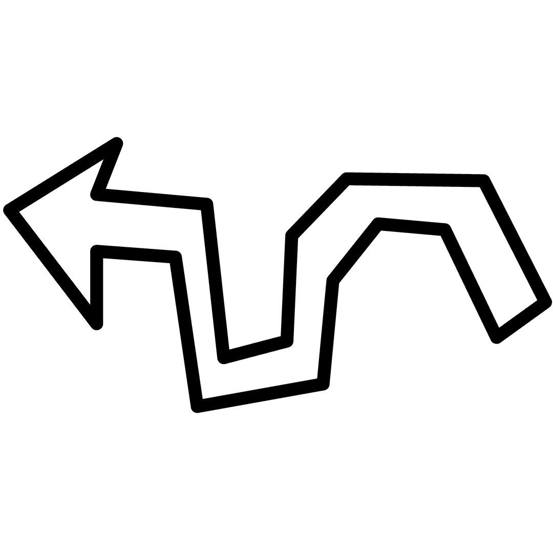 Bold Black Arrow on Transparent Background Illustration