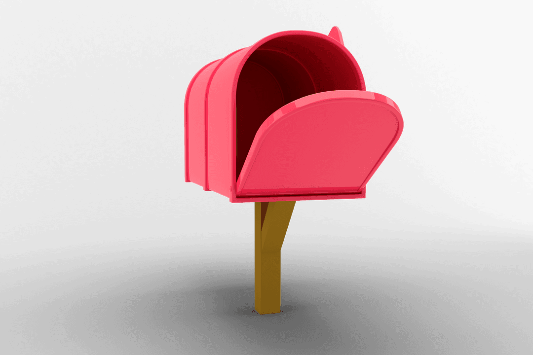 Open Pink Mailbox On Transparent Background Isolated