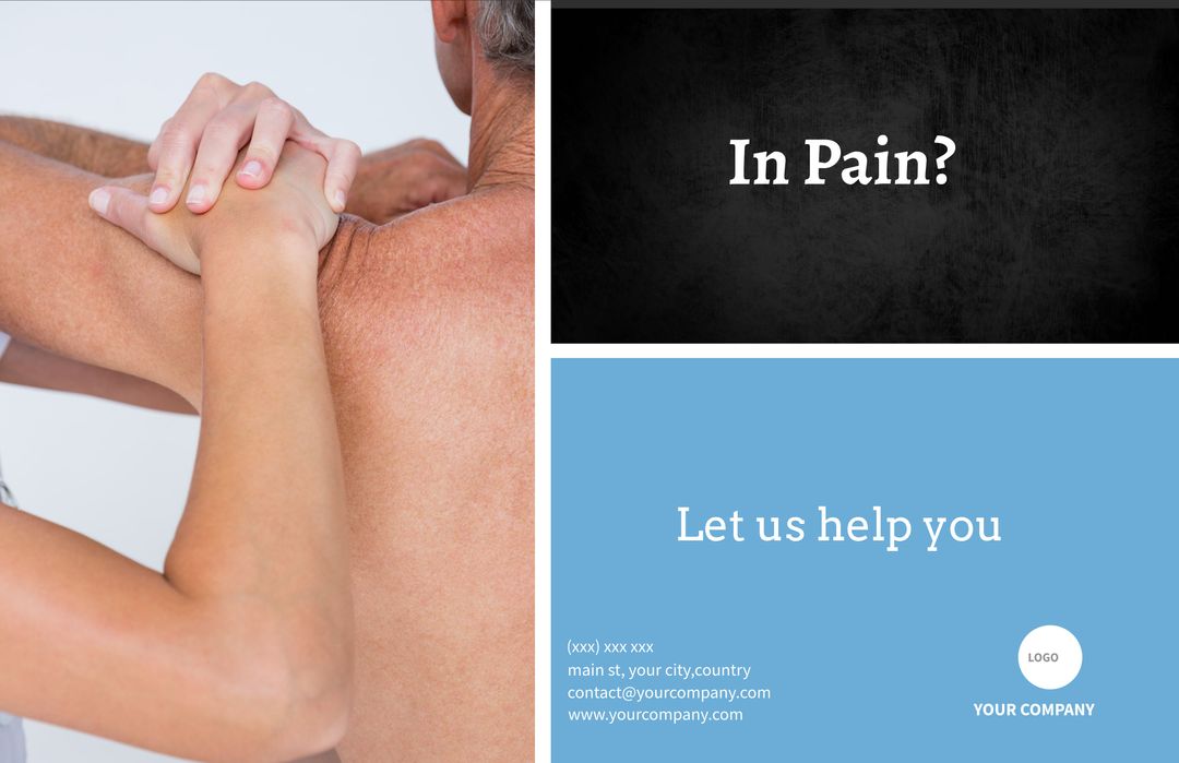 Pain Relief Promotion with Empathetic Message and Soothing Colors