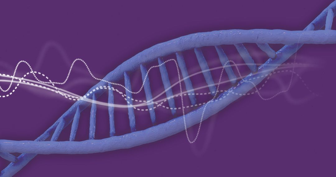 DNA Helix with Digital Waves Representing Technology Concept