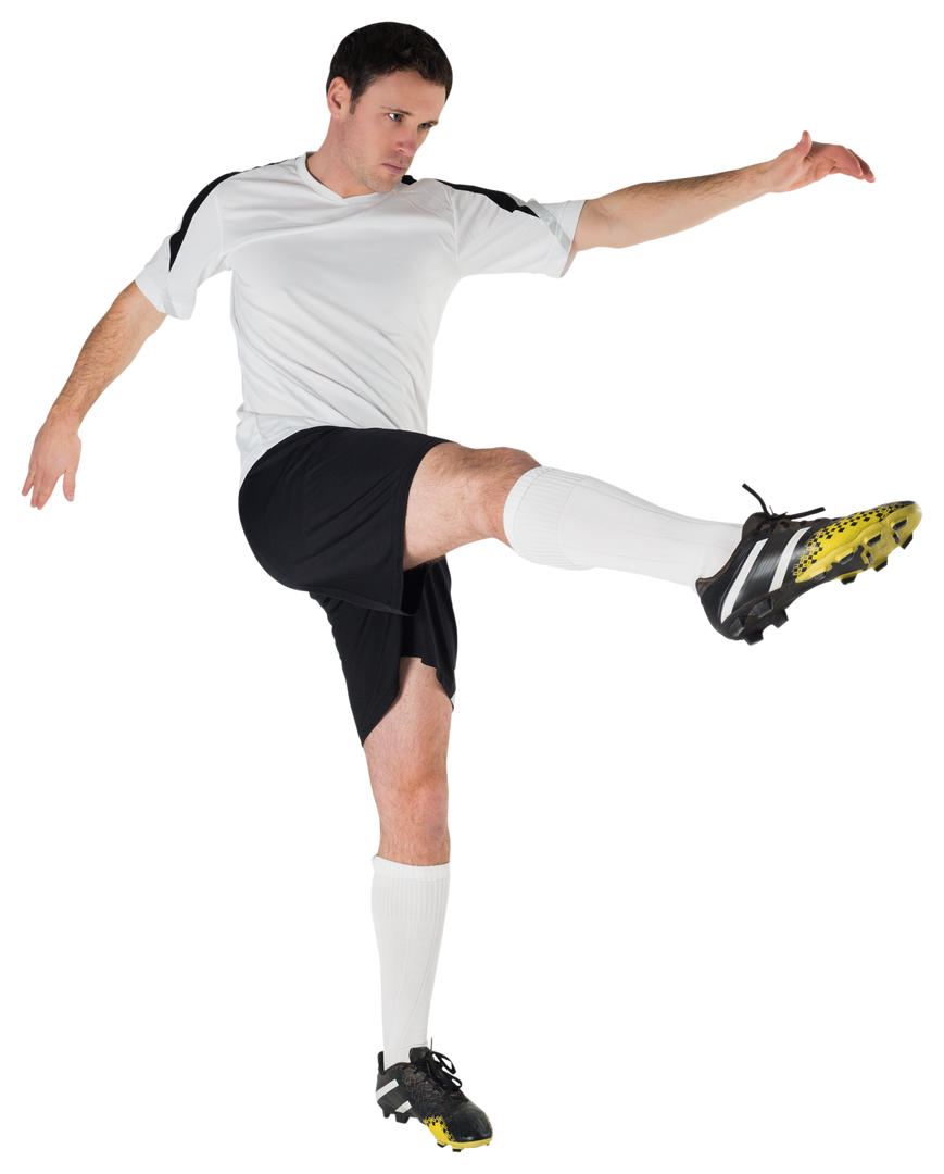 Soccer Player Kicking Ball with Dynamic Motion on Transparent Background - Download Free Stock Images Pikwizard.com