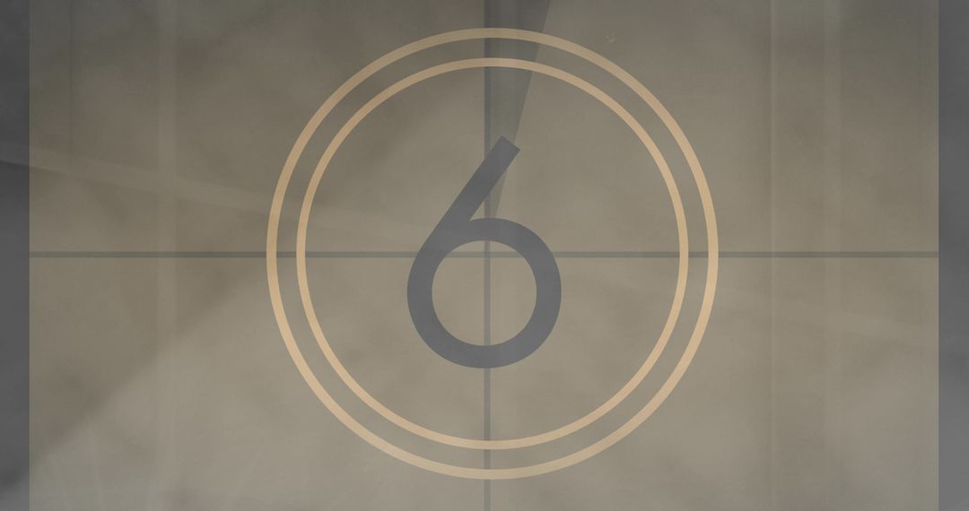 Retro Film Countdown Number Six on Screen