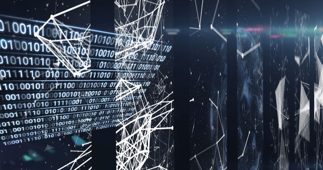 Digital Network with Data Code and Connections Background