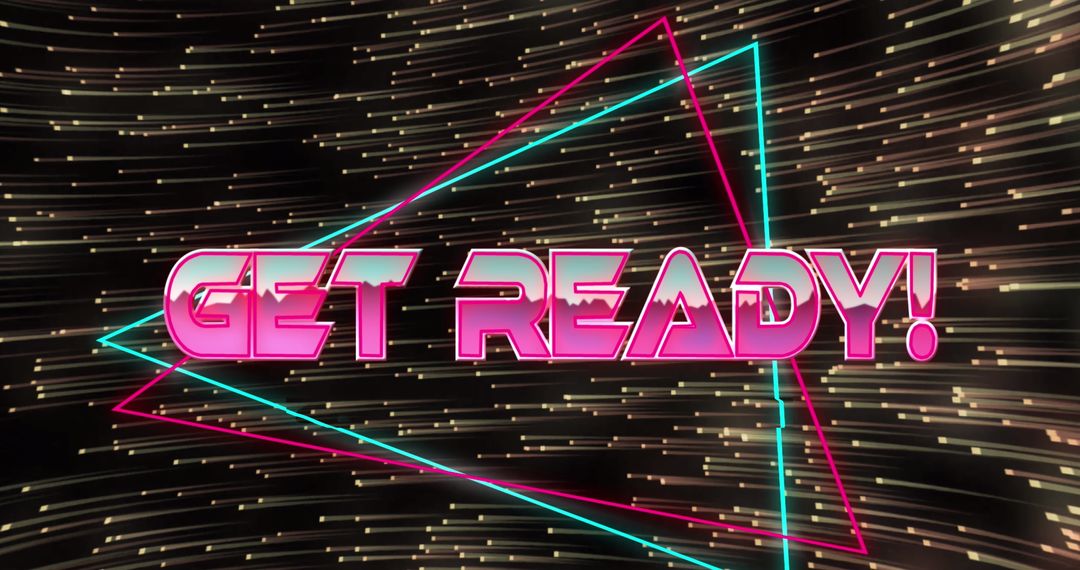 Futuristic Neon Get Ready Motif with Dynamic Light Effects