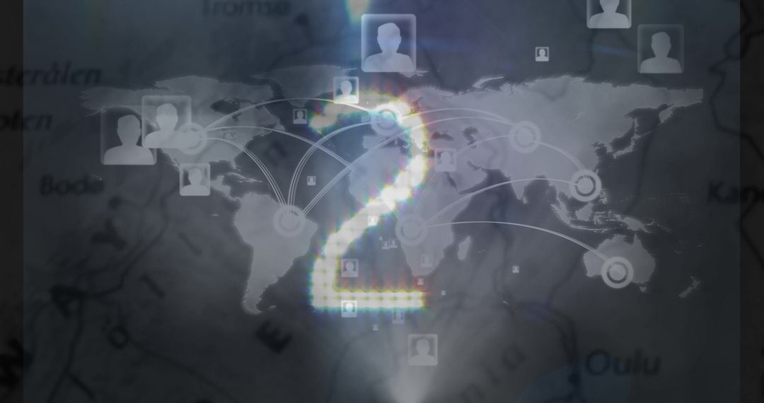 Countdown Projection Over World Map and Profile Connections