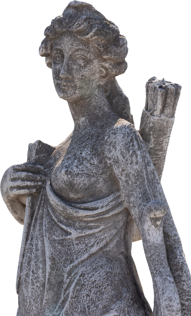 Transparent Weathered Grey Stone Ancient Female Hunter Sculpture - Download Free Stock Images Pikwizard.com