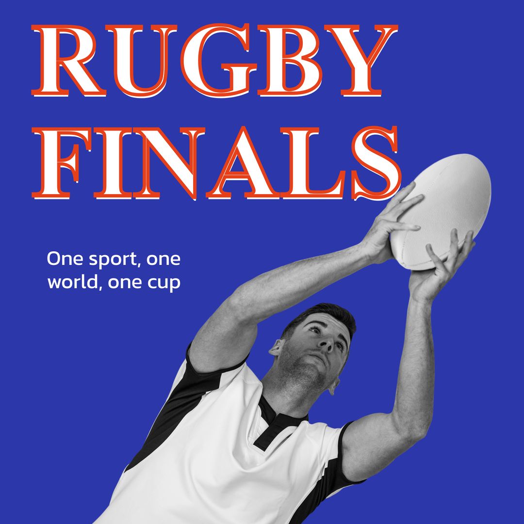 Rugby Player Catching Ball During Finals - Download Free Stock Templates Pikwizard.com