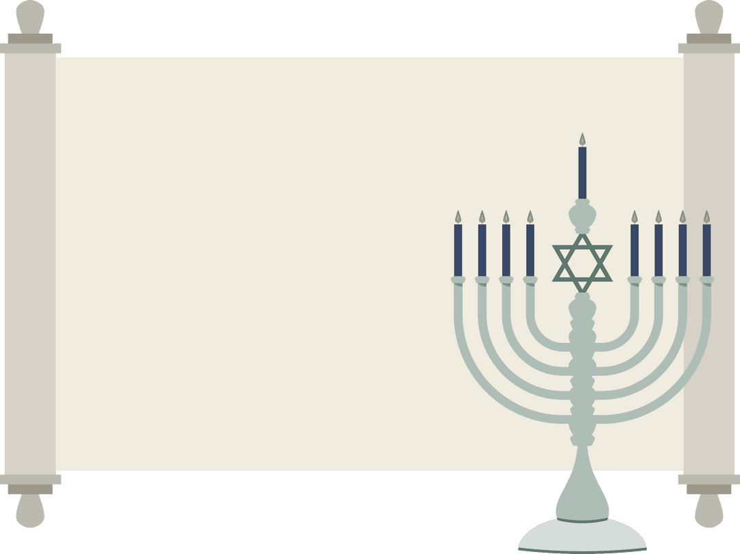 Transparent Hanukkah Menorah with Traditions
