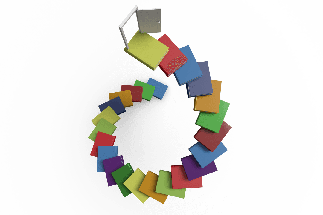 Spiral Book Pattern on Transparent Background for Education Media