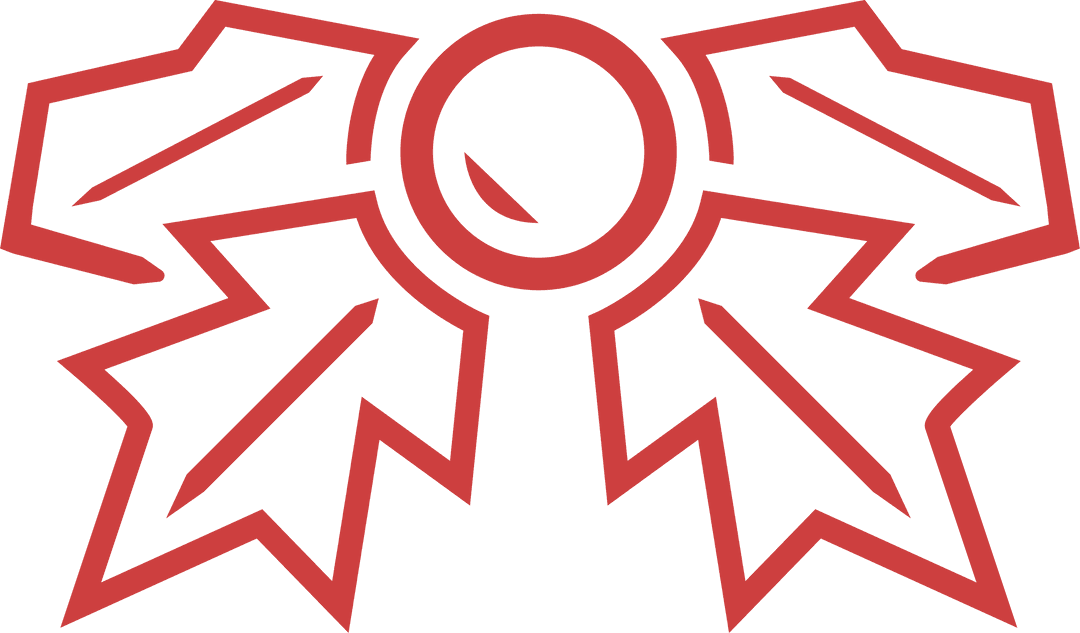 Abstract Red Bow Outline with Transparent Background