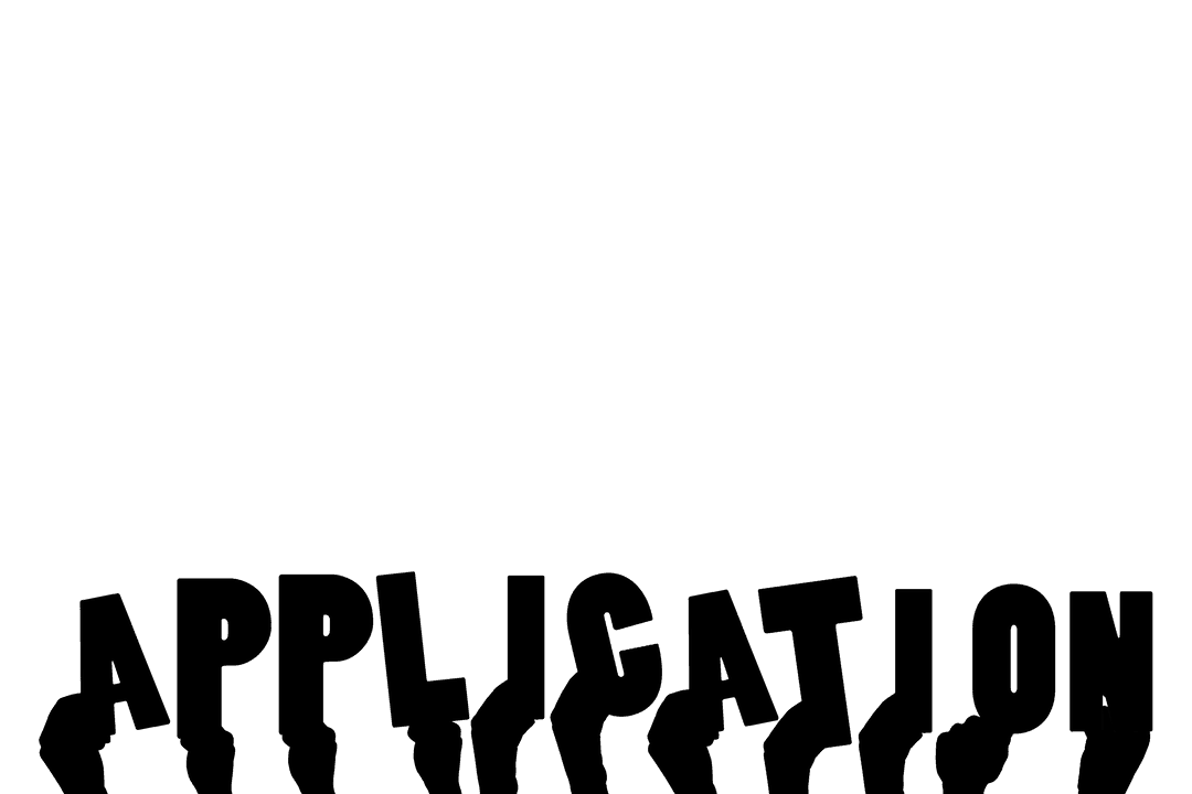 Transparent Hands with Application Text Symbol