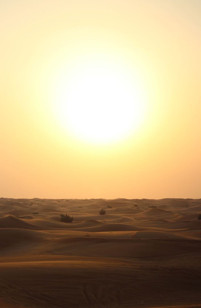 Golden Sunset Over Desert Dunes - Free Images, Stock Photos and Pictures on Pikwizard.com