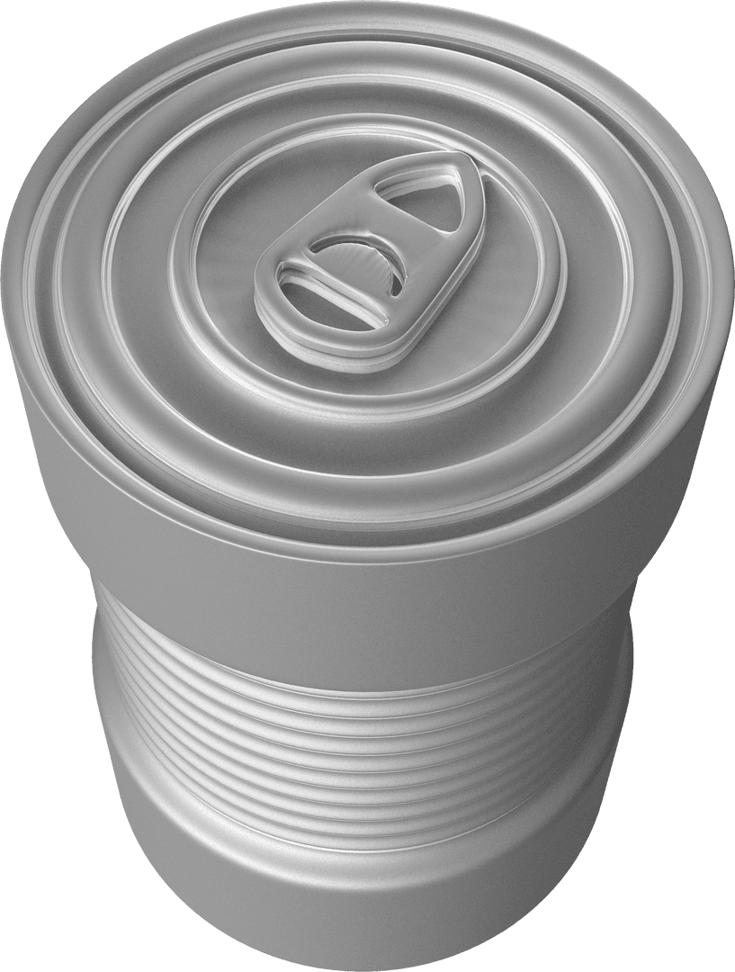 Silver Can Mockup on Transparent Background for Creative Designs