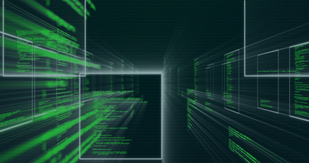 Green Code Panels Forming Virtual Data Tunnel in Cyberspace