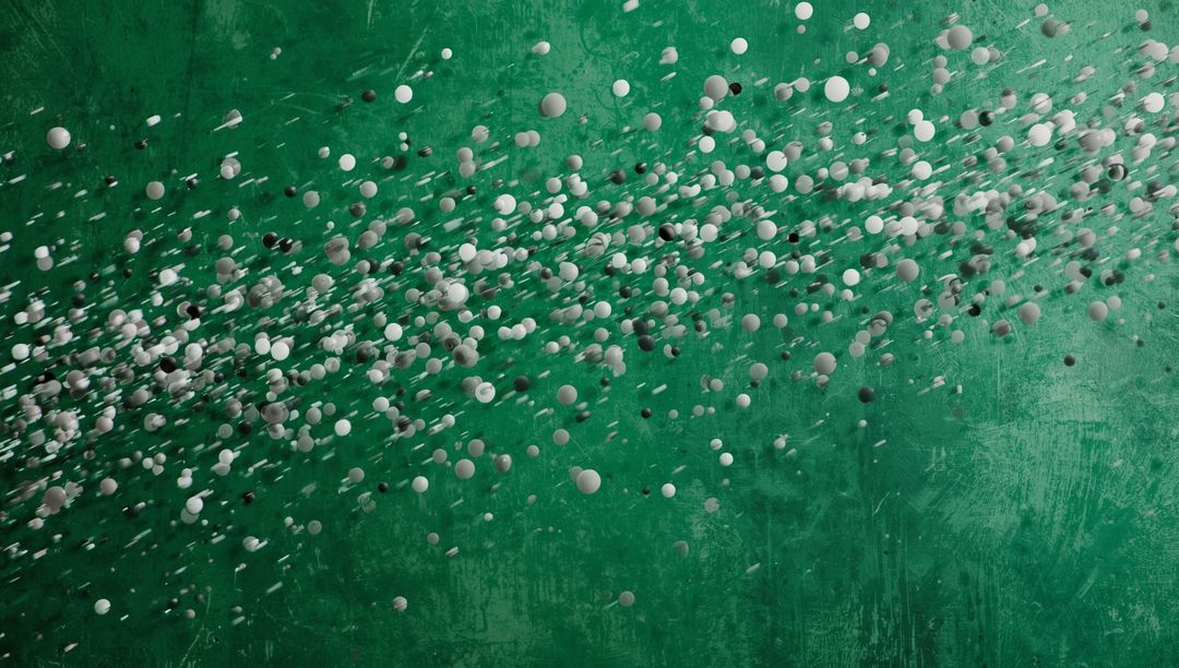 Floating Spheres and Geometry against Textured Green Backdrop