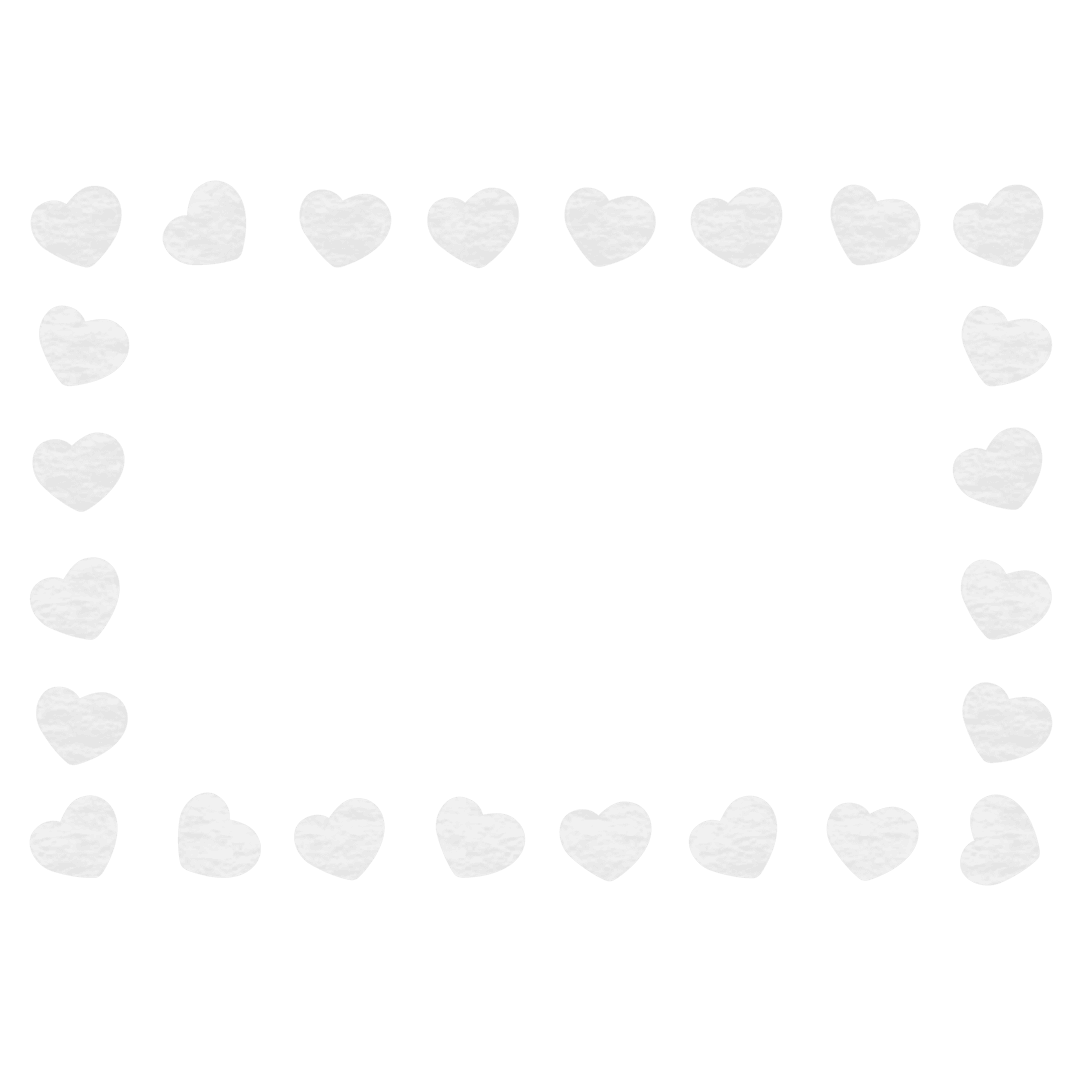 Transparent White Heart Frame for Romantic Designs