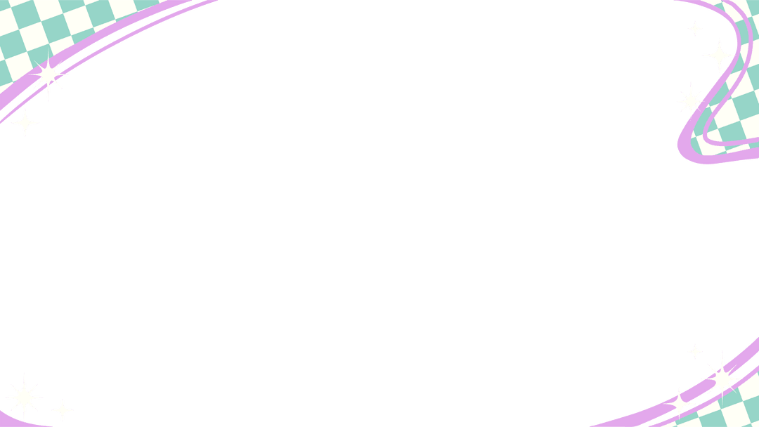 Checkered Elegance with Purple Ribbons and Star Motifs on Transparent Background