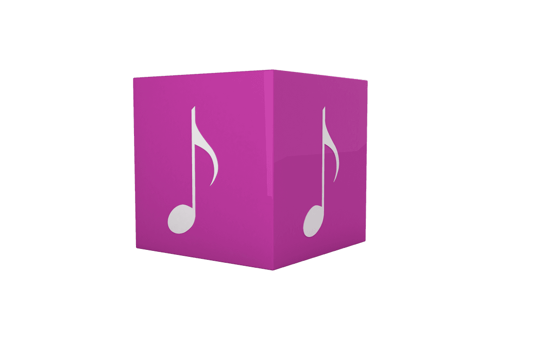 Abstract Purple Cube with Musical Notes on Transparent Background - Download Free Stock Images Pikwizard.com