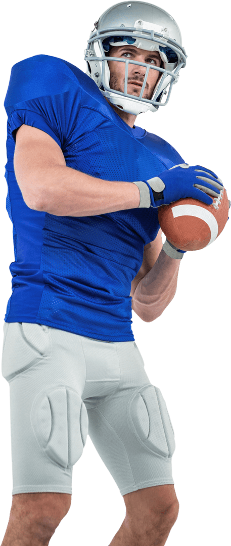 Transparent American Football Player Throwing with Confidence